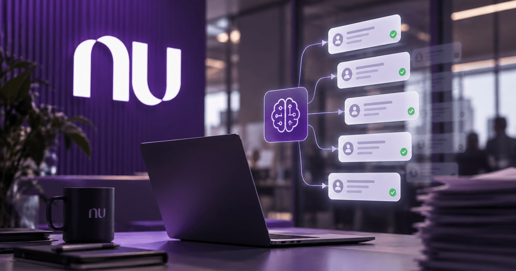 Inteligência artificial na operação, controles de segurança e o caso da mensagem de liquidação do Nubank
